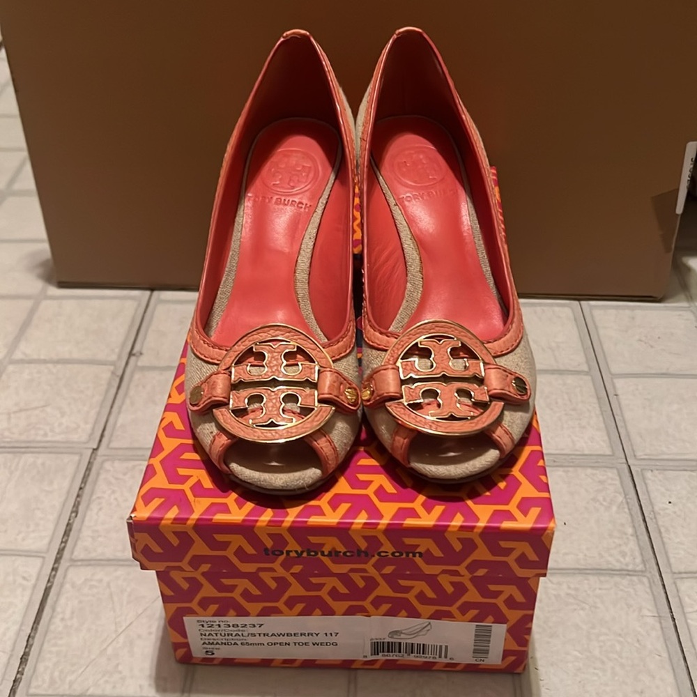 Tory Burch Canvas & Wooden Platform Shoes - Picture 11 of 11